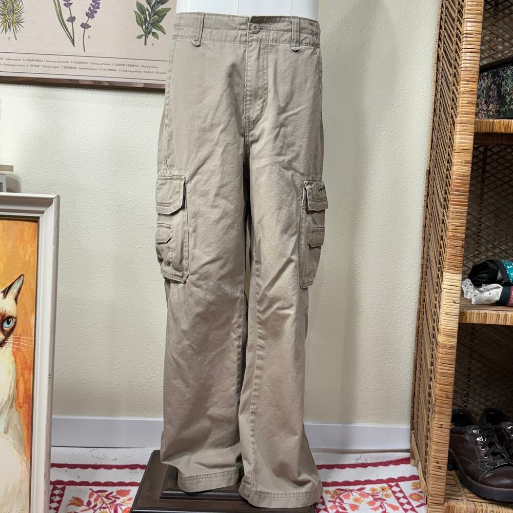 Vintage Y2k Tan Cargo Pants Skater Streetwear Utility Grunge 32 x 30 (34 x 29)